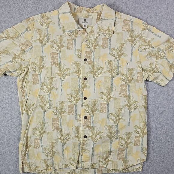 Solitude Tiki Shirt Medium Button Down Hawaiian - Picture 2 of 10